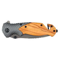 Couteau LE GLADIATEUR avec mitre façon carbone.